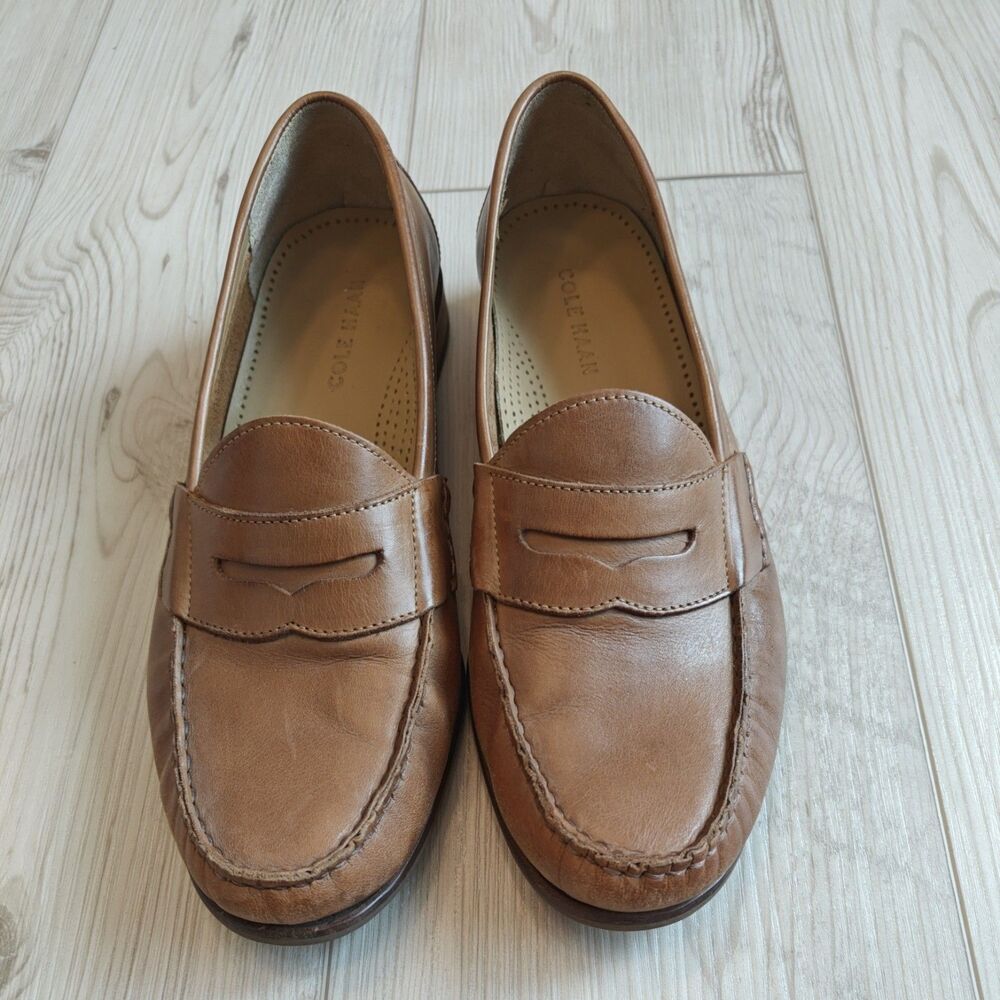 Cole Haan Men's Brown Leather Penny Loafer Shoe Size 9.5 M Casual C 12461